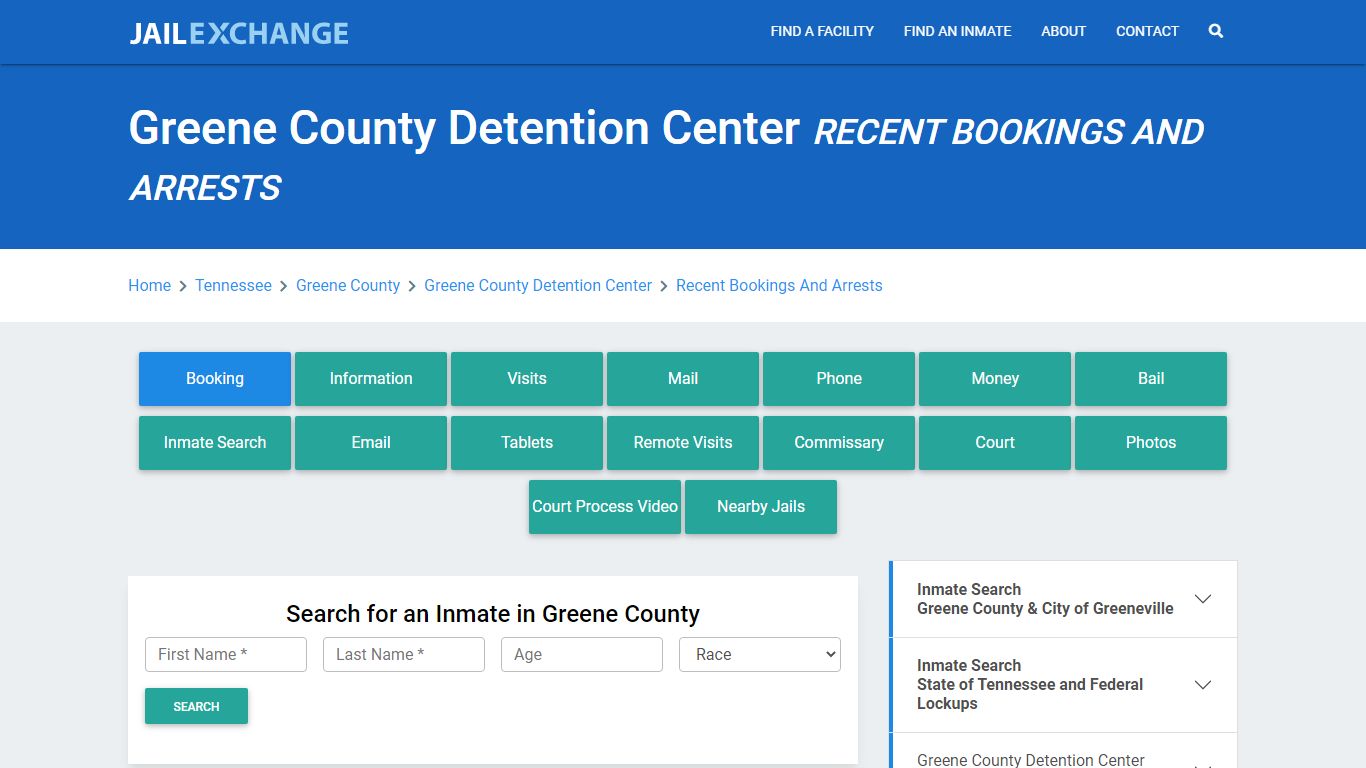 Greene County Detention Center Recent Bookings And Arrests - Jail Exchange