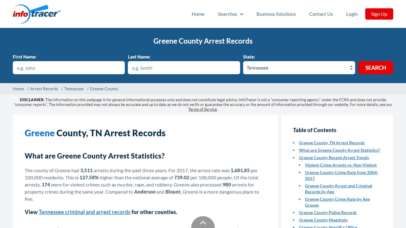 Greene County, TN Arrests, Mugshots & Jail Records - InfoTracer